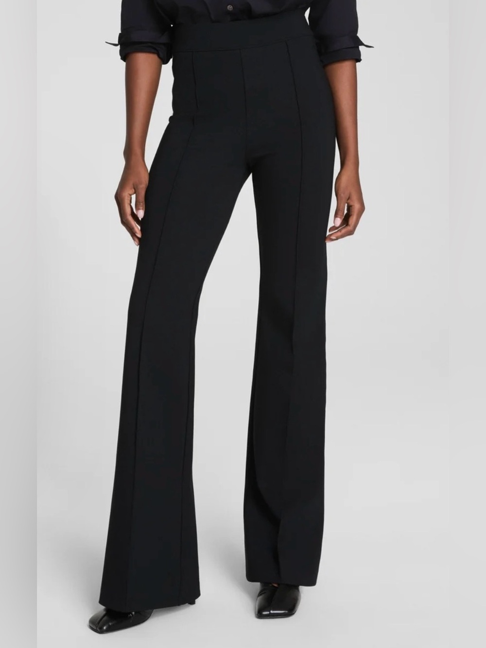 SPANX Black High-Rise Flared Ponte Pants